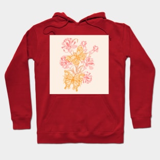 Summer Butterflies and Flowers Hoodie